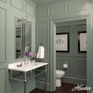 Hunter Cypress Grove 2-Light Bathroom Vanity Light in Brushed Nickel