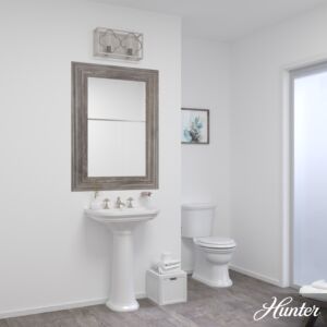 Hunter Gablecrest 2-Light Bathroom Vanity Light in Distressed White