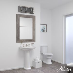 Hunter Gablecrest 3-Light Bathroom Vanity Light in French Oak