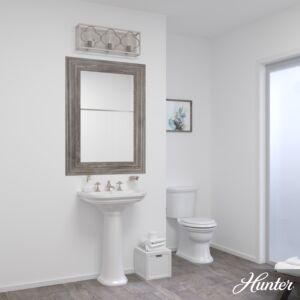 Hunter Gablecrest 3-Light Bathroom Vanity Light in Distressed White