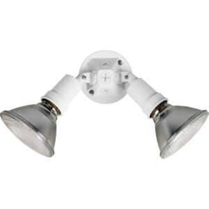 Par Lampholder 2-Light Adjustable Swivel Flood Light in White