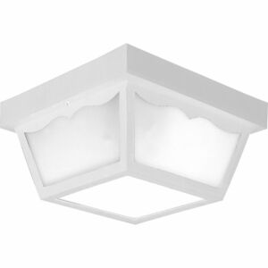 Ceiling Mount - Polycarbonate 2-Light Outdoor Flush Mount in White