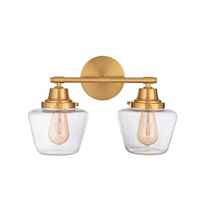 Craftmade Essex 2 Light Bathroom Vanity Light in Satin Brass