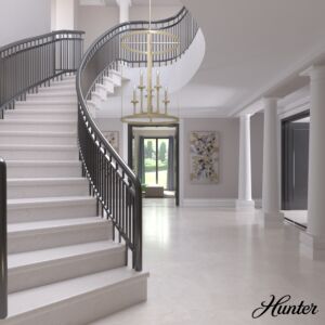 Hunter Briargrove Large Foyer in Painted Modern Brass