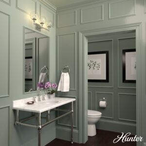 Hunter Xidane 3-Light Bathroom Vanity Light in Brushed Nickel