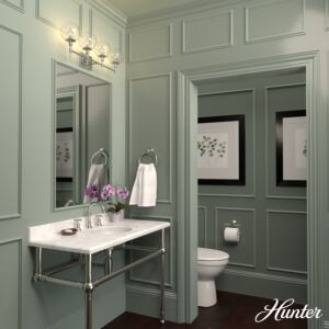 Hunter Xidane 4-Light Bathroom Vanity Light in Brushed Nickel