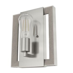 Woodburn 1-Light Wall Sconce in Brushed Nickel