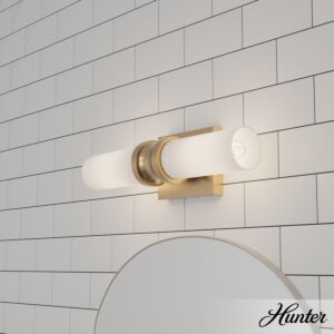 Hunter Lenlock 2-Light Bathroom Vanity Light in Alturas Gold