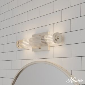Hunter Holly Grove 2-Light Bathroom Vanity Light in Brushed Nickel