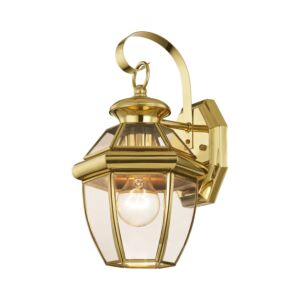 Monterey 1-Light Outdoor Wall Lantern in Polished Brass