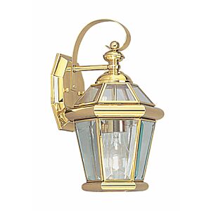 Georgetown 1-Light Outdoor Wall Lantern in Polished Brass