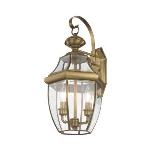 Monterey 2-Light Outdoor Wall Lantern in Antique Brass