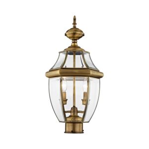Monterey 2-Light Outdoor Post Lantern in Antique Brass