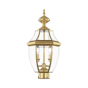 Monterey 2-Light Outdoor Post Lantern in Polished Brass
