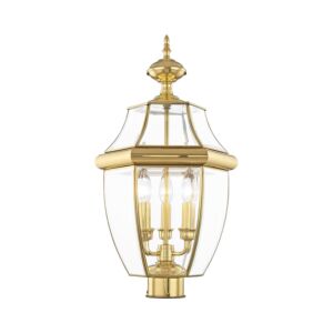 Monterey 3-Light Post-Top Lanterm in Polished Brass