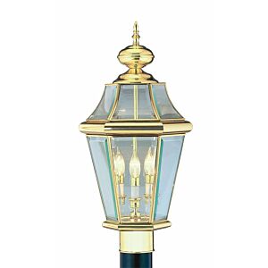 Georgetown 3-Light Post-Top Lanterm in Polished Brass