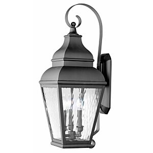 Exeter 3-Light Outdoor Wall Lantern in Black