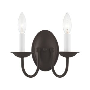 Home Basics 2-Light Wall Sconce in Bronze