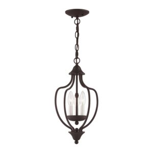 Home Basics 3-Light Mini Chandelier with Ceiling Mount in Bronze