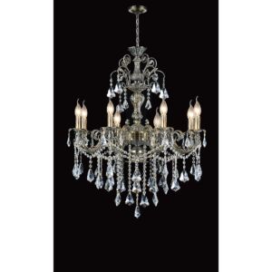CWI Lighting Brass 8 Light Up Chandelier with Antique Brass finish