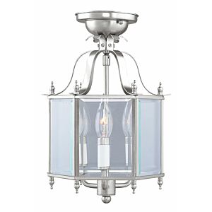 Livingston 3-Light Mini Pendant with Ceiling Mount in Brushed Nickel