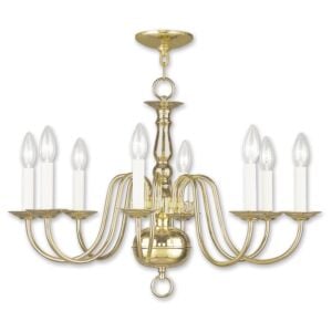 Williamsburgh 8-Light Chandelier in Polished Brass