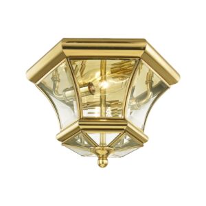Monterey 2-Light Outdoor Ceiling Mount in Polished Brass