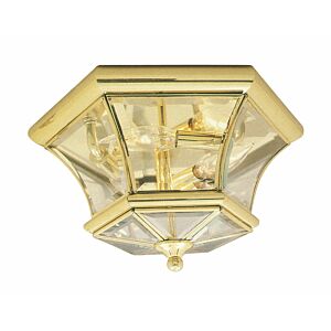 Monterey 3-Light Outdoor Ceiling Mount in Polished Brass