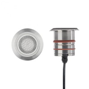 WAC Inground LED 12V Round Indicator Light with Honeycomb Louver in Bronzed Stainless Steel