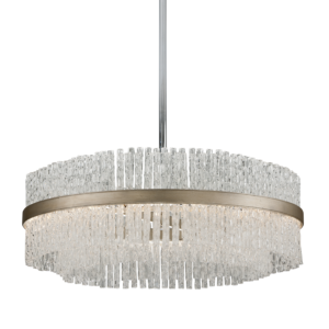  ChimePendant Light in Silver Leaf Polished Stainless