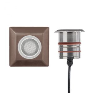 WAC 2in Inground LED 12V Square Indicator Light with Honeycomb Louver in Bronzed Stainless Steel
