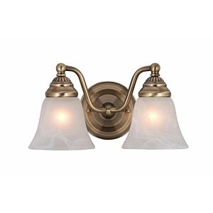 Standford 2-Light Bathroom Vanity Light in Antique Brass