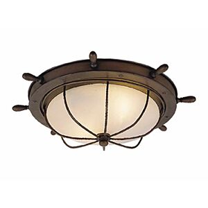 Orleans 2-Light Outdoor Flush Mount in Antique Red Copper
