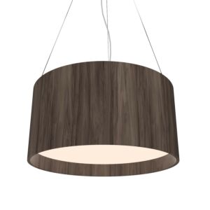 Cylindrical LED Pendant in American Walnut