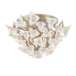 Corbett Lily 3 Light Ceiling Light in Enchanted Silver Leaf