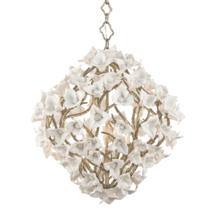  Lily Pendant Light in Enchanted Silver Leaf