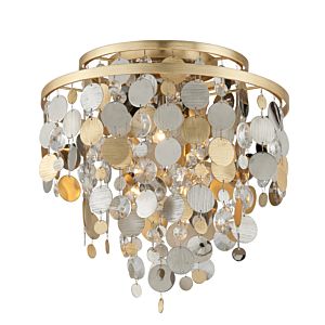  Ambrosia Ceiling Light in Gold Silver Leaf And Stainless