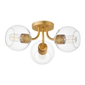 Knox 3-Light Semi-Flush Mount in Natural Aged Brass