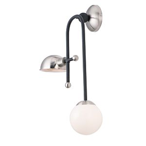 Maxim Mingle Led 2 Light Wall Sconce in Black and Satin Nickel