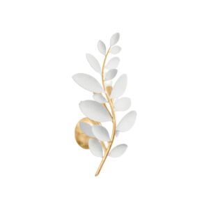 Marabec 3-Light Wall Sconce in Vintage Gold Leaf with White Plaster