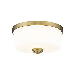 Z-Lite Arlington 2-Light Flush Mount Ceiling Light In Heritage Brass