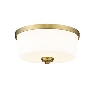 Z-Lite Arlington 3-Light Flush Mount Ceiling Light In Heritage Brass