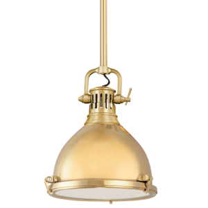 Hudson Valley Pelham 12 Inch Pendant Light in Aged Brass
