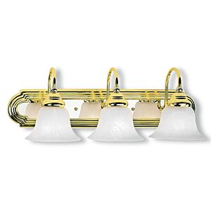 Belmont 3-Light Bathroom Vanity Light in Polished Brass & Polished Chrome