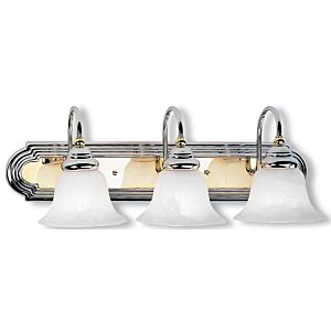 Belmont 3-Light Bathroom Vanity Light in Polished Chrome & Polished Brass