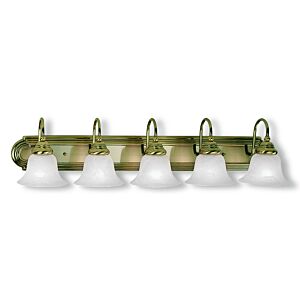 Belmont 5-Light Bathroom Vanity Light in Antique Brass