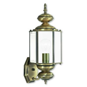 Outdoor Basics 1-Light Outdoor Wall Lantern in Antique Brass