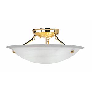 Oasis 3-Light Ceiling Mount in Polished Brass