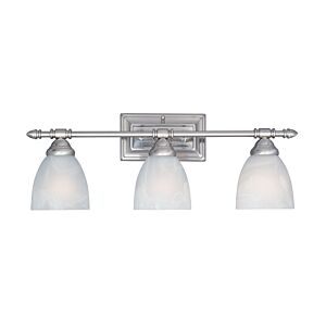Apollo 3-Light Bathroom Vanity Light Bar in Satin Platinum