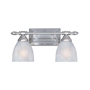 Apollo 2-Light Bathroom Vanity Light Bar in Satin Platinum